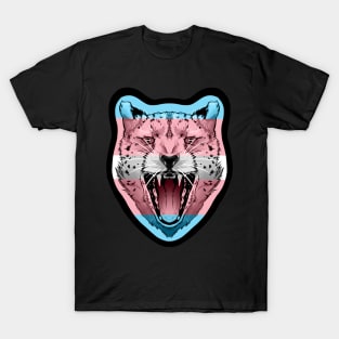 illustrated CHEETAH PRIDE series (trans pride flag) T-Shirt